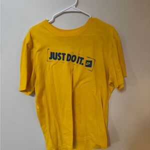 Nike Yellow Tee with Blue Logo